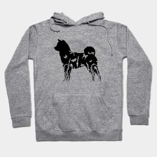 Floral Akita puppy silhouette flowers pattern Hoodie